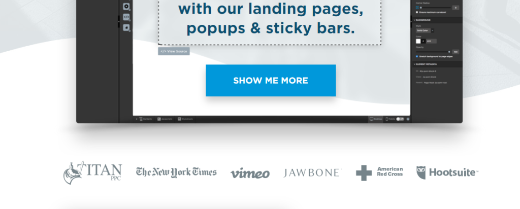 Landing Page Clientele